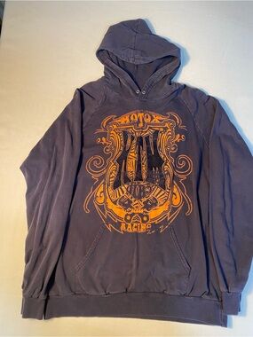 Vintage KTM Men's Hoodie with Orange Graphic